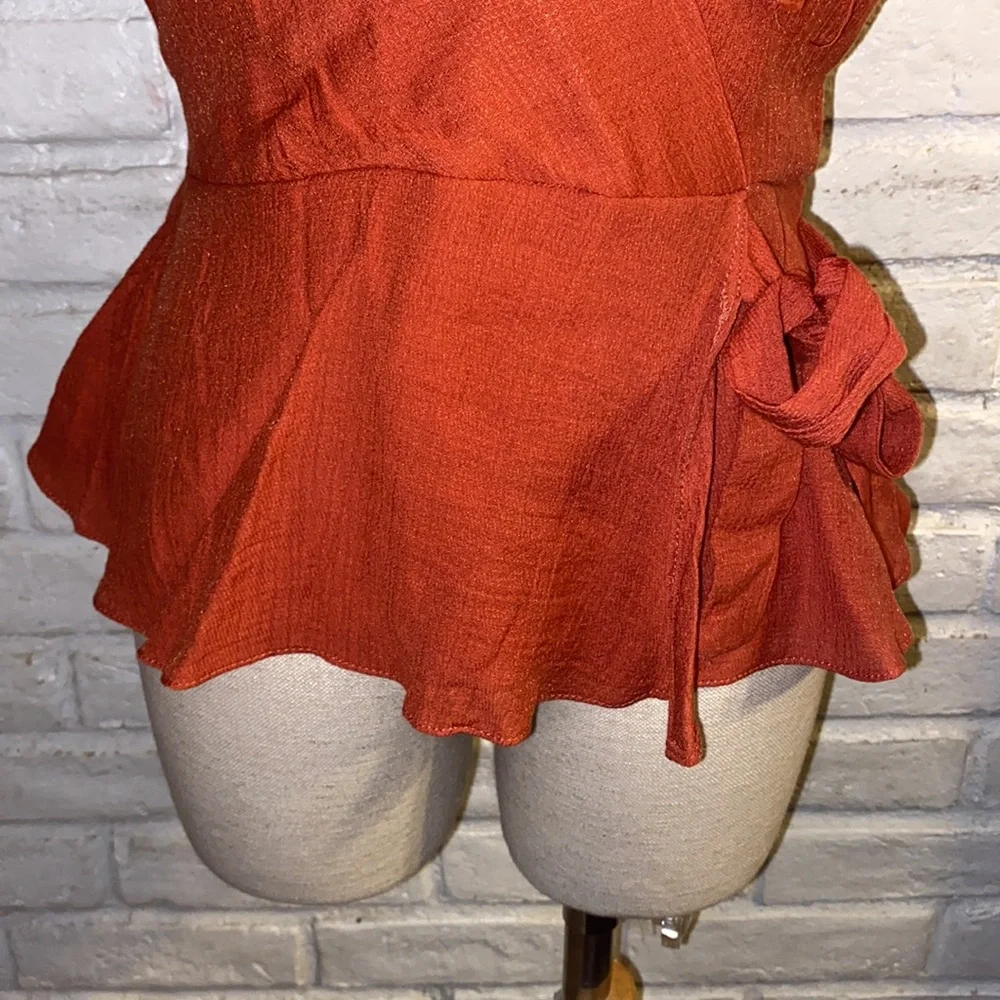 SOLD Twine and String Woman Orange Blouse/Top size M - Picture 3 of 12